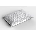 thumbnail image 2 of Ambesonne Abstract Pillow Sham 2 Pack, Triangular Stripes Pattern, 30"x20", Dark Grey White Dimgray, 2 of 3