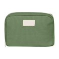 thumbnail image 2 of Organizador de estuche de lápices de gran capacidad | Bolsa de Lona con Cremallera | Bolsa de brochas de maquillaje | Caja de almacenamiento multiusos para oficina | 22x5x15cm | Gris Verde Caqui, 2 of 6
