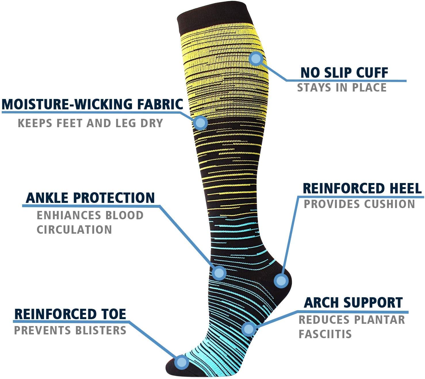 Silensys Compression Sports Nylon Socks, 5-Pairs photo 8