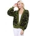 thumbnail image 4 of Yemak Women's Chunky Leopard Print Open Front Long Sleeve Jacket Sweater Cardigan HK8254LEO-MAUVE/IVORY-S/M, 4 of 7