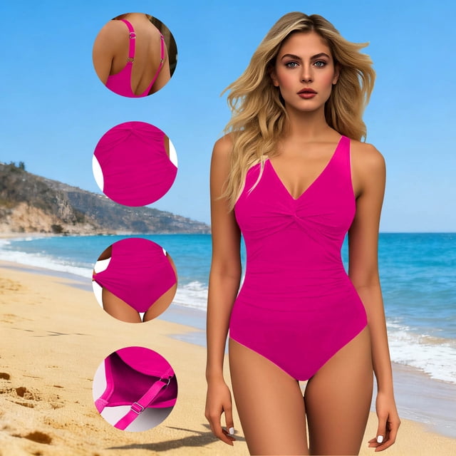Trajes de baño para mujer, traje de baño de bikini de tirantes sin espalda de color liso para mujer, conjunto de bikini con bloques de color y hombros descubiertos, trajes de baño para mujer, trajes d