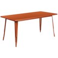 thumbnail image 2 of BizChair Commercial Grade 31.5" x 63" Rectangular Copper Metal Indoor-Outdoor Table, 2 of 2