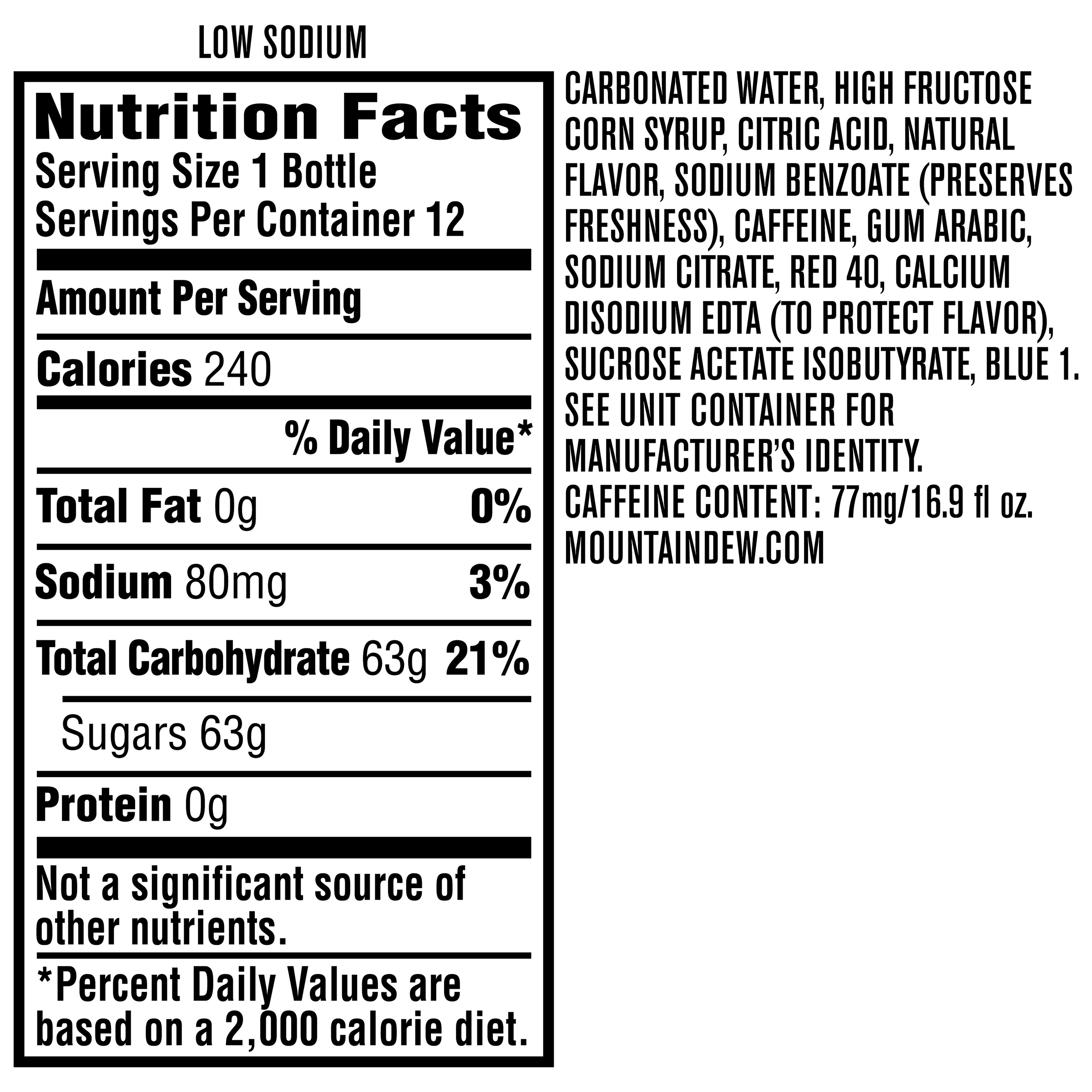 Mountain Dew Nutrition Facts 16 Oz Besto Blog