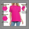 thumbnail image 5 of Basico Fuchsia Polo Collared Shirts For Women 100% Cotton Short Sleeve Golf Polo Shirts For Women and Juniors, 5 of 6