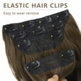 thumbnail image 4 of Clip in Long Wavy Synthetic Hair Extension 24 Inch Chestnut Brown 4PCS Thick Hairpieces Fiber Double Weft Hair for Women, 4 of 7