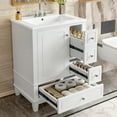 thumbnail image 5 of Harper & Bright Designs 24" Small Bathroom Vanity with Sink, White Bathroom Cabinet Freestanding with Drawers, Modern Bathroom Storage Cabinet with Shelves for Small Space, 5 of 18