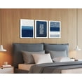 thumbnail image 6 of Blue Canavs Wall Art for Living Room Decor 3 Pieces Abstract Blue and White Painting Canvas Print Framed Artwork Set for Bedroom Decor Navy Blue Canvas Wall Decor, Ready to Hang, 12x16 Inch, 6 of 6