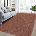 thumbnail image 2 of CAROMIO Area Rug Modern Solid Textured Area Rugs Stain Resistant Non-Slip Floor Carpet Rug Contemporary Yarn Dyed Jacquard Accent Rug, 5' x 7' Red, 2 of 7