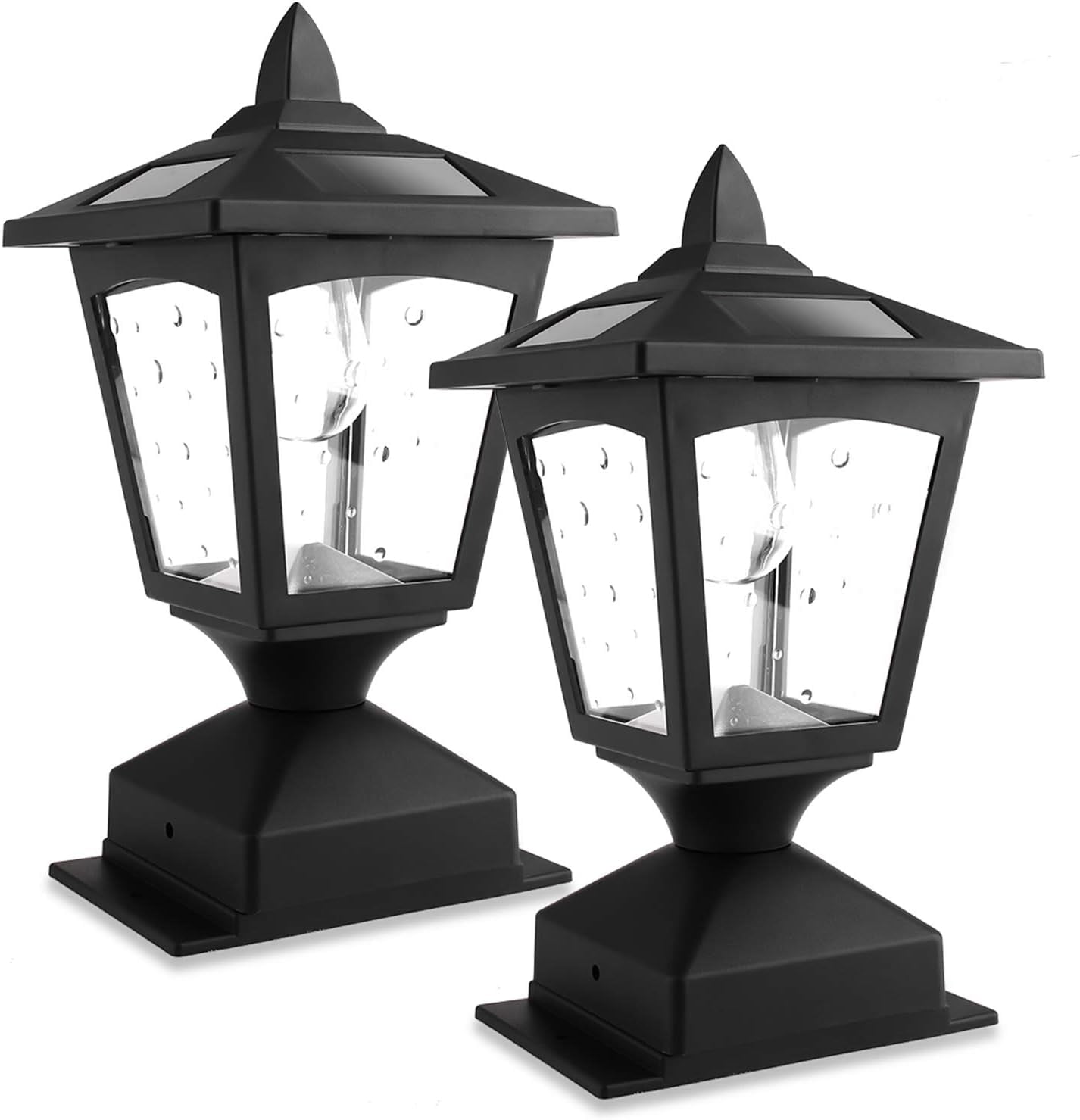 Solar Post Cap Lights for 4x4 Wood Fence - Waterproof Outdoor LED Deck Lights,Dusk to Dawn Auto on/off, Warm White Solar Powered Lights for Patio, Garden, Pathway, Yard, and Dri