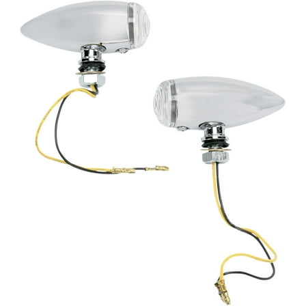 Drag Specialties Chrome Bullet Marker Lights Clear Lens/Amber LED (7805-2068)