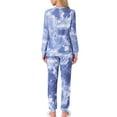 thumbnail image 3 of INSPIRAR CHIC Conjuntos de Pijamas de Manga Larga para Mujeres Sudadera de Punto Impresa con Estrellas 2 Piezas Ropa de Dormir XL Azul Tie Dye, 3 of 5