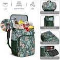 thumbnail image 5 of Palm Leaf and Exotic Flowers Backpack Cooler, Leakproof Insulated Cooler Bag with Tropical Floral Design for Picnic, 5 of 6