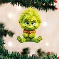 thumbnail image 4 of Adorno para árbol de Navidad Grinch con colgantes de monstruo verde divertidos y bonitos de 8cm para interiores, 4 of 6