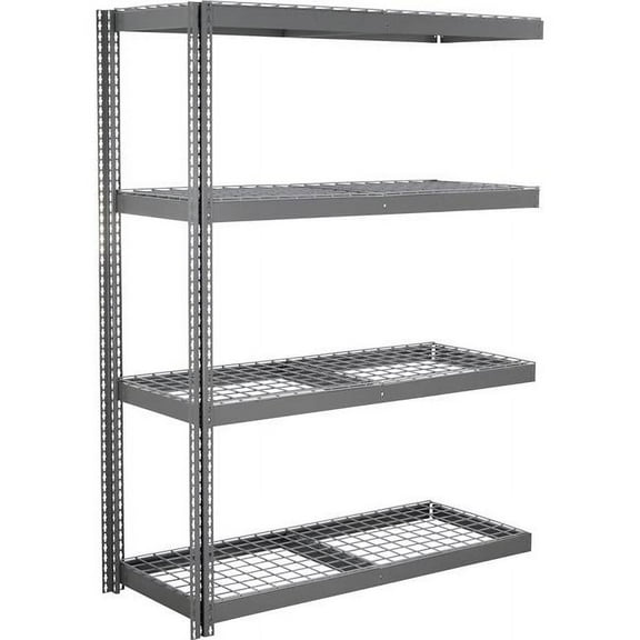 Global Industrial ABD36607R4 4 Shelf Extra Heavy Duty Boltless Shelving Add On - Wire Deck, Gray - 60 x 36 x 72 in.
