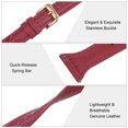 thumbnail image 4 of Genuine Leather Watch Band 22mm Quick Release Elegant Top Grain Replacement Strap Dark Red/Rose Golden Tone, 4 of 6