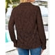 thumbnail image 3 of Blusa BTFBM de manga larga con encaje para mujer Primavera 2025 Café, 3 of 9