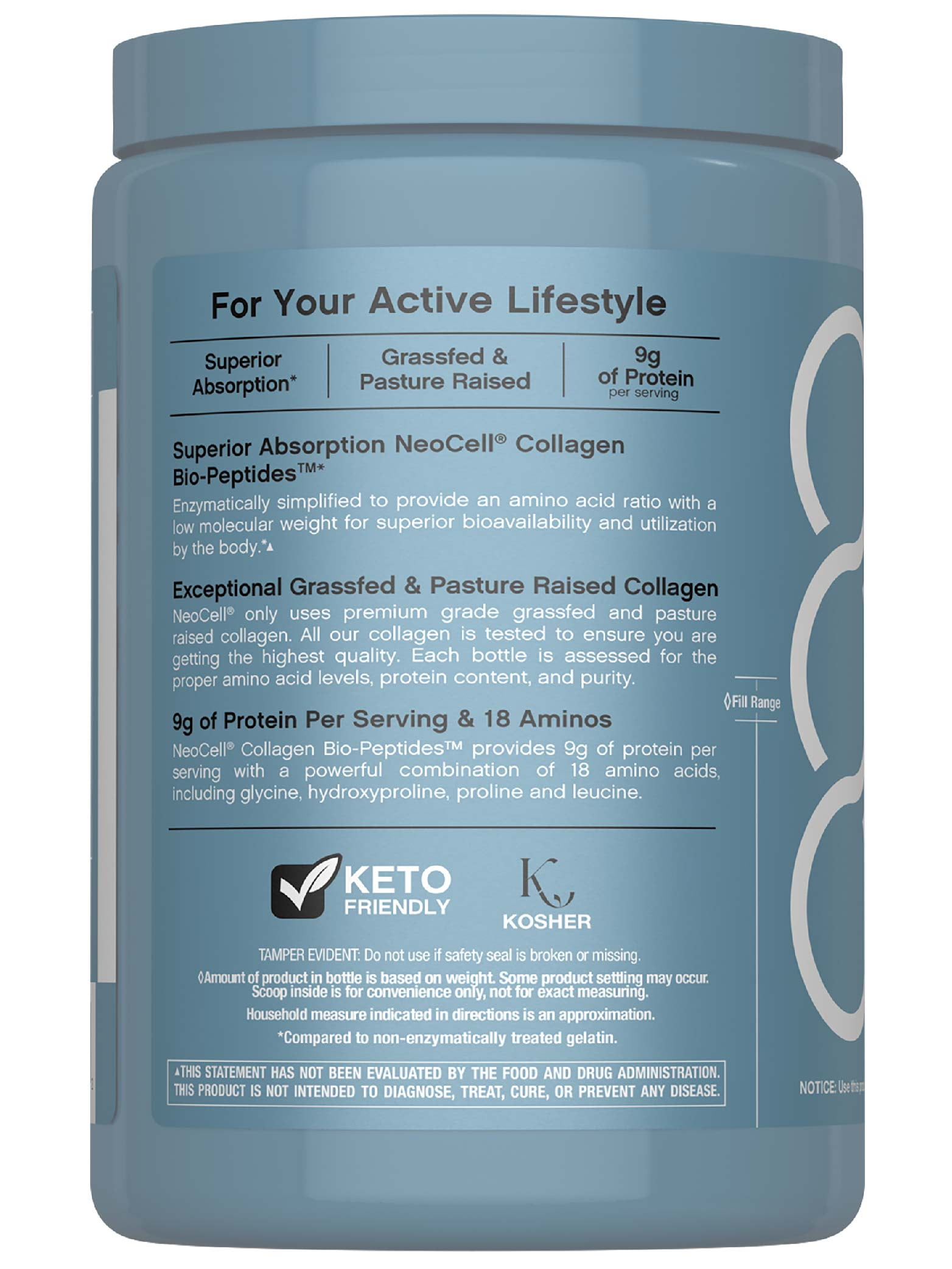 Collagen Bio-Peptides Powder | 10oz | Grassfed Protein Supplement | by NeoCell