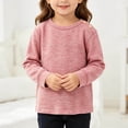 thumbnail image 4 of Bixock Toddler Girls Long Sleeve Shirts,Kids Crewneck Pullover Tops Solid Color Brushed Dralon Knit Thermal Layering Top Boys Girls Warm Shirt for Cold Winter Wear Girls Clothings, 4 of 7