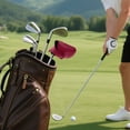 thumbnail image 7 of Haosy Burgundy Golf Mallet Putter Cover Strong Magnetic Leather Golf Club Headcover Closure, 7 of 7