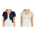 thumbnail image 1 of (2-Pack) Rinsvye Women Solid Short V Neck Lightweight Sweater Women Sleeve Cropped Bolero Open Cardigan Sweaters for Women Size 3X Front Chiffon Cardigan, 1 of 6