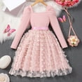 thumbnail image 4 of Huowey Girls Long Sleeve Dresses Square Collar Puff Sleeves Full Butterflies Pattern Tutu Dress Gown Formal Attire Clothes,Pink,9-10 Years, 4 of 9
