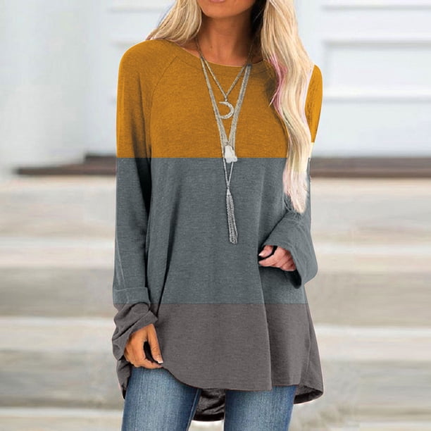 Pntutb Mujeres Moda Casual Socket Impreso Manga Larga Cuello Redondo tops Pntutb Pntutb-1879