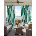 thumbnail image 3 of Green White Moire Black Out Curtains 72 Inch Long, Light Blocking Drapes with Black Liner, Modern Abstract Art Thermal Insulated Blackout Curtains for Bedroom Living Room 52"x72" 2 Panels, 3 of 8
