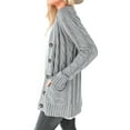 thumbnail image 4 of Hanerdun Women Sweater Cardigan Female Solid Button-Up Knit Cardigans Gray S, 4 of 5
