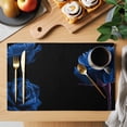 thumbnail image 2 of Blue Rose Placemats Set of 12, Vintage Abstract Garden Flower Floral Black Placemats for Dining Table, Place Mats for Kitchen Tabletop, Waterproof Wipeable Dining Table Mats Set, 2 of 9