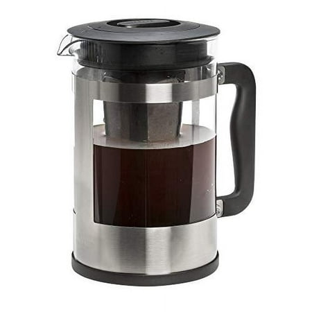 Primula Kedzie 1.6 Quart Borosilicate Glass Cold Brew Coffee Maker  Brushed Stainless