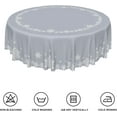 thumbnail image 6 of Christmas Round Tablecloth 60 Inch Grey and White Snowflakes Circular Table Cloth Waterproof and Stain Resistant Fabric Table Cover for Kitchen Dining Winter Holiday Xmas New Year Party Decor, 6 of 7