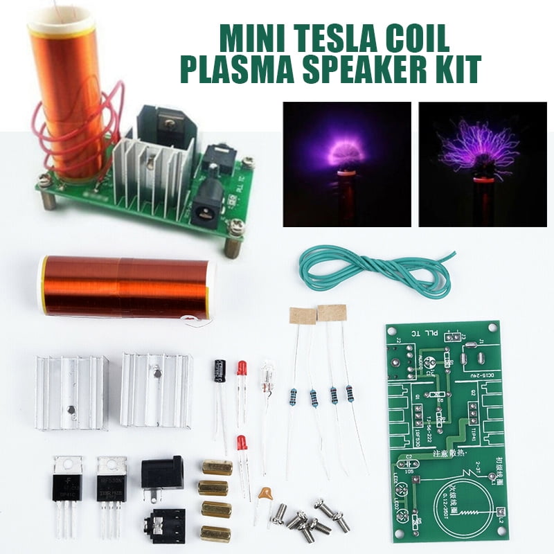 DIY Mini Tesla Coil Plasma Speaker 3.5mm Socket Music Player Toy Electronic Kit 