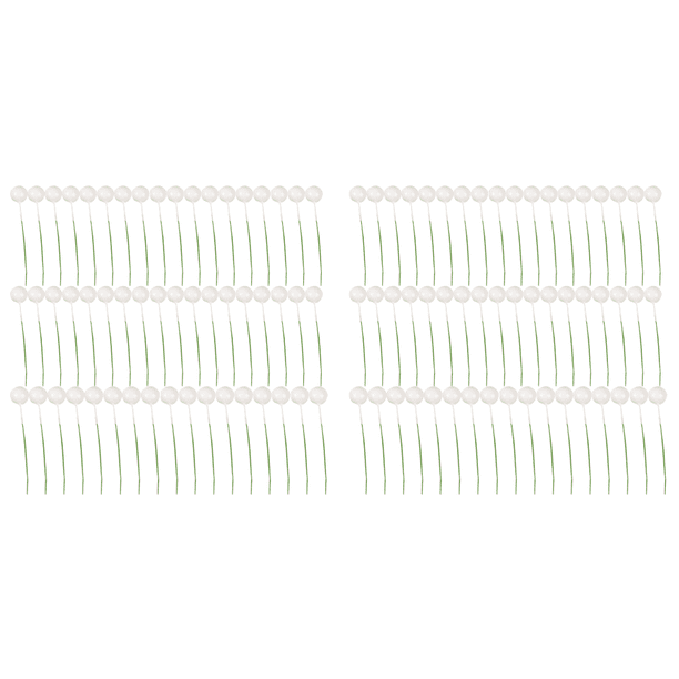 50 Uds. Bayas Acebo Artificiales Navideña para Decoraciones Corona Del () Blanco