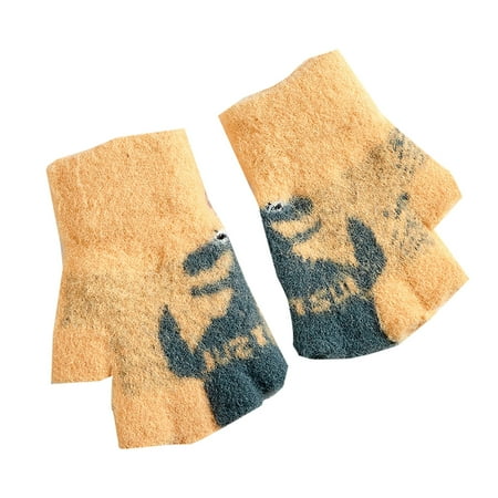 

ASEIDFNSA Winter Clothes for Kids Nice Caps Gloves Kids Children Gloves Boys Autumn Winter Warm Half Finger Knitting Baby Students Write