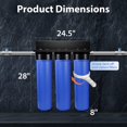 thumbnail image 4 of iSpring Whole House Water Filter System w/ Polyphosphate Anti-Scale, GAC+KDF, and Carbon Block Water Filters, 3-Stage Water Descaler and Water Filter, Model: WGB32B-KDS, 4 of 8