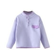 thumbnail image 4 of Jackets For Teen Girls Girls Fleece Girls Fleece Pullover Hooded Sweatshirt Colorblock Sherpa Hoodie for Teen Girl Winter Button Jacket Coat with Pocket Purple 7-8 Years, 4 of 4