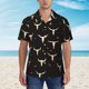 thumbnail image 2 of Fotbe Cow Skulls Camisa Hawaiana para Hombre Unisex – Camisa Casual de Verano con Botones de Manga Corta de Algodón y Lino,3X-Large, 2 of 7