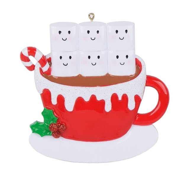 Yuarrent Decoración colgante temática de Navidad para sala de estar, dormitorio, hogar, árbol de Navidad, puerta de pared, colgante de resina grabable, Kits de decoración para fiestas 6 cabezas Yuarrent HA069812-05B
