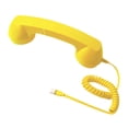 thumbnail image 3 of Teléfono retro vintage con micrófono y altavoz para llamadas móviles. amarillo, 3 of 9