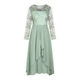 thumbnail image 4 of Dorkasm Cocktail Dresses for Women 2024 Mother of The Bride Dresses Tea Length Long Sleeves Formal Chiffon Dresses Green M, 4 of 6