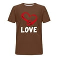 thumbnail image 5 of EchfiProm Brown Graphic Tees for Men Valentine Shirts Summer Love Heart Adults Tops Short Sleeve 2XL, 5 of 5