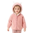 thumbnail image 2 of EnJoCho Kids Winter Hoodie Jacket Plush Long Sleeve Soft Cute Zip Up Coat With Pocket Fashion Warm Outerwear Boys Girls, 2 of 9