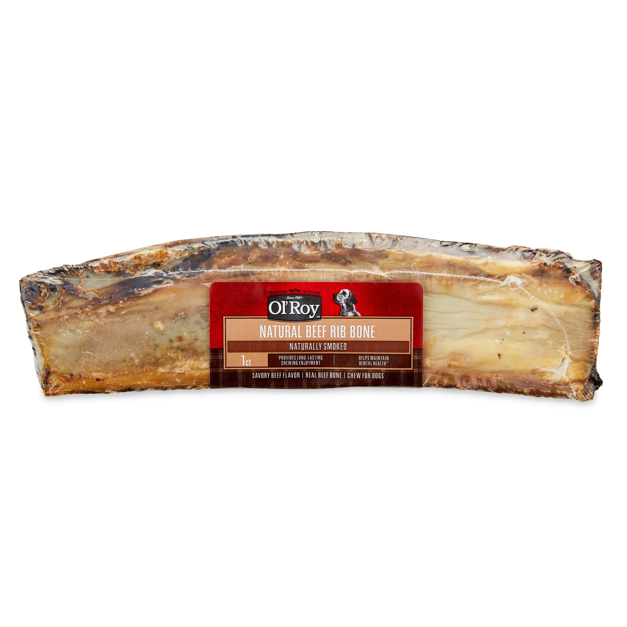 Ol' Roy Natural Beef Dry Rib Bone Chew for Dogs, 1 Count