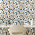 thumbnail image 2 of Ambesonne, Springtime Peel & Stick Wallpaper for Home, Autumnal Art Garden Rose, 13"x36", Pale Sky Blue Pale Orange, 2 of 5
