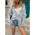 thumbnail image 1 of Abrigo de punto, chaqueta de punto estampada, suéter en V, cárdigan, chaqueta de punto estampada, multifuncional, 1 of 8