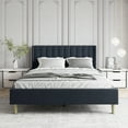 thumbnail image 3 of AUFANK Queen Bed Frame Upholstered Platform with Wooden Slats, Noise-Free, Dark Grey, 3 of 7