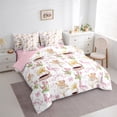 thumbnail image 3 of Homewish Kids Teens Girls Cartoon Ballet Bear Twin Bedding Sets 7-Piece,Kawaii Floral Bowknot Bedding Comforter Set Microfiber,Dreamy Princess Breathable Sheet Sets,Microfiber Bedroom Decor, 3 of 8