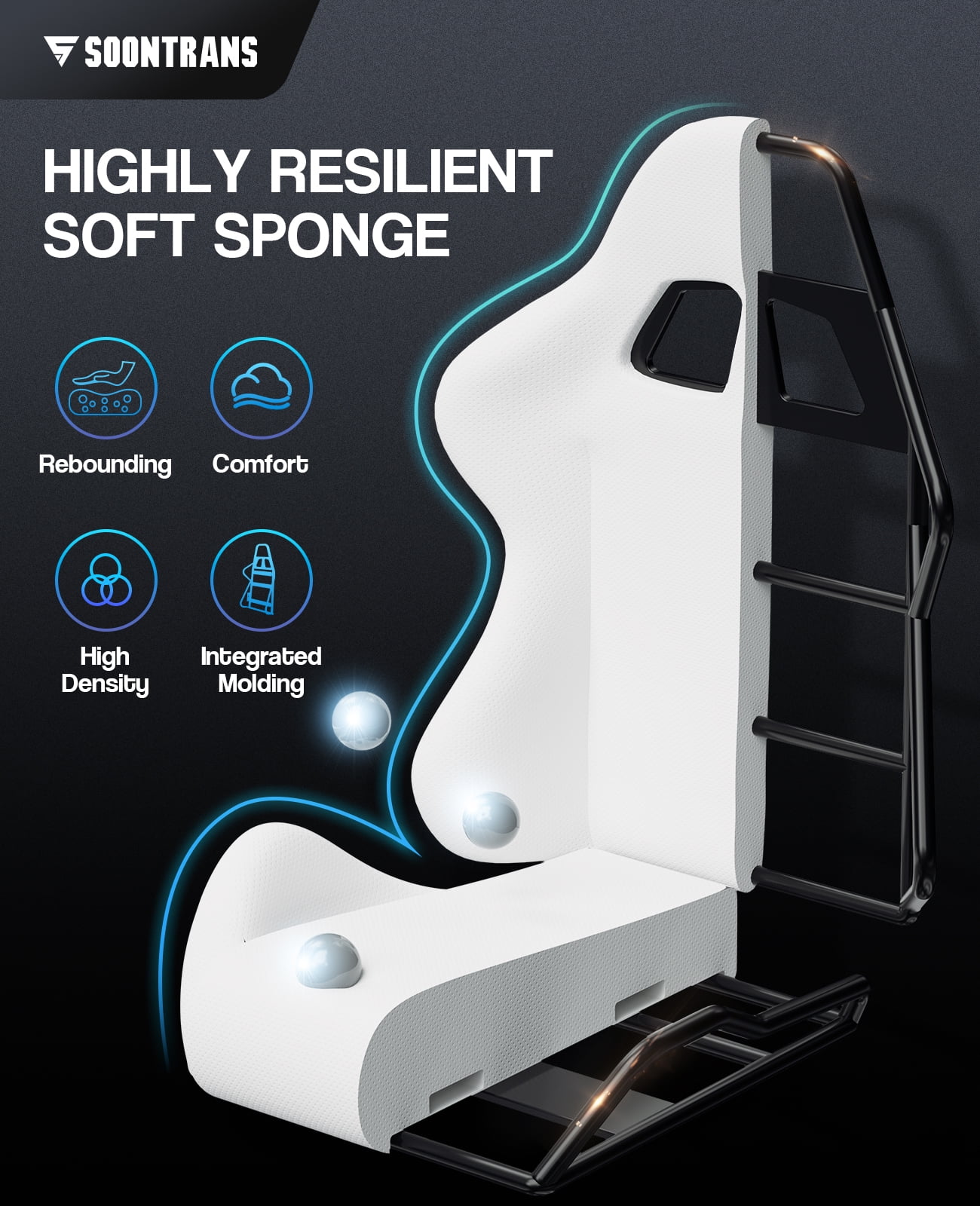 SOONTRANS Gaming Chair with Footrest, Ergonomic Game Gamer Chair with Lumbar Support & Headrest, Recliner Leather Computer Chairs