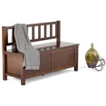 thumbnail image 2 of Simpli Home Artisan Banc de Rangement d'Entrée Transitionnel en Bois Massif de 47 Pouces en Brun Roux, 2 of 9