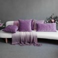 thumbnail image 3 of JWH Handmade Decorative Soft and Smooth Velvet Lumbar Pillow Case Covers for Simple Decor 18x18inch Lilac, 3 of 7